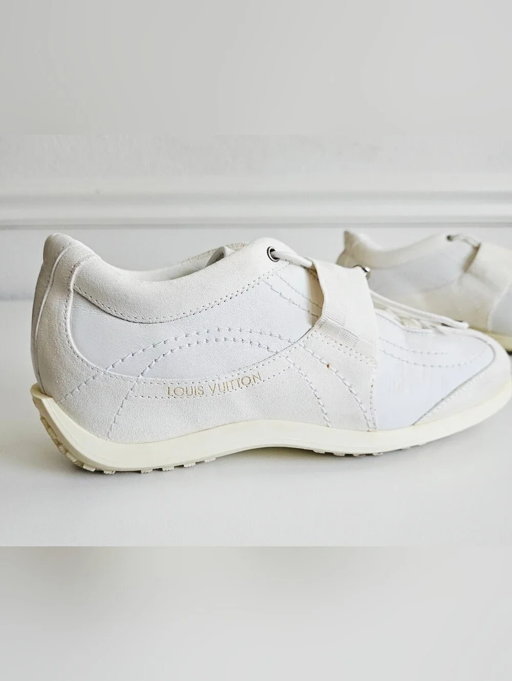 Louis Vuitton White Damier Leather Sneakers